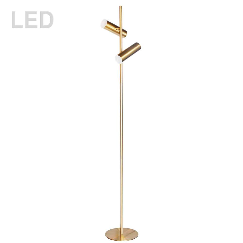 Constance LED Floor Lamp – Aged Brass with Frosted Acrylic Diffuser