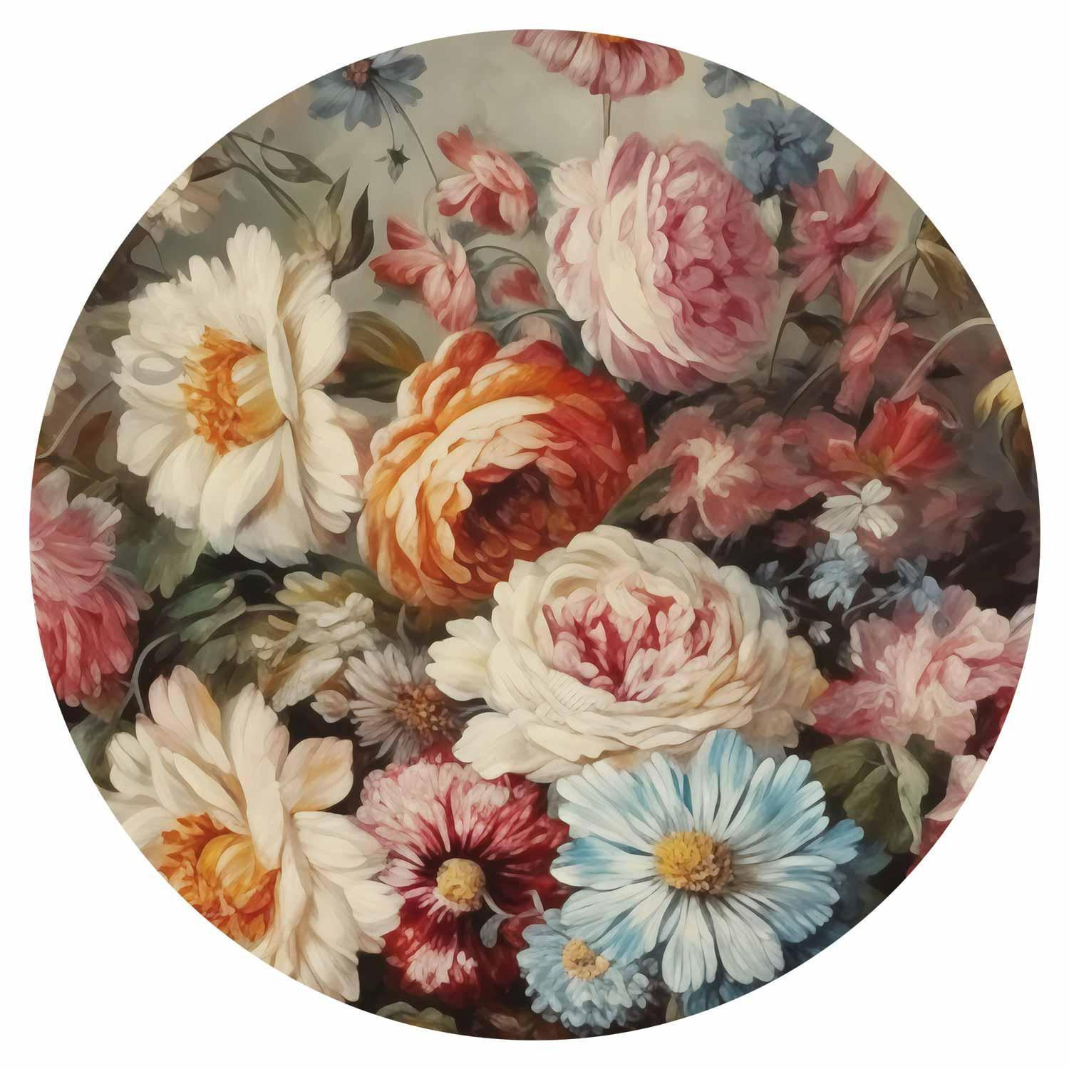 Carta da parati rotonda - The scent of garden flowers
