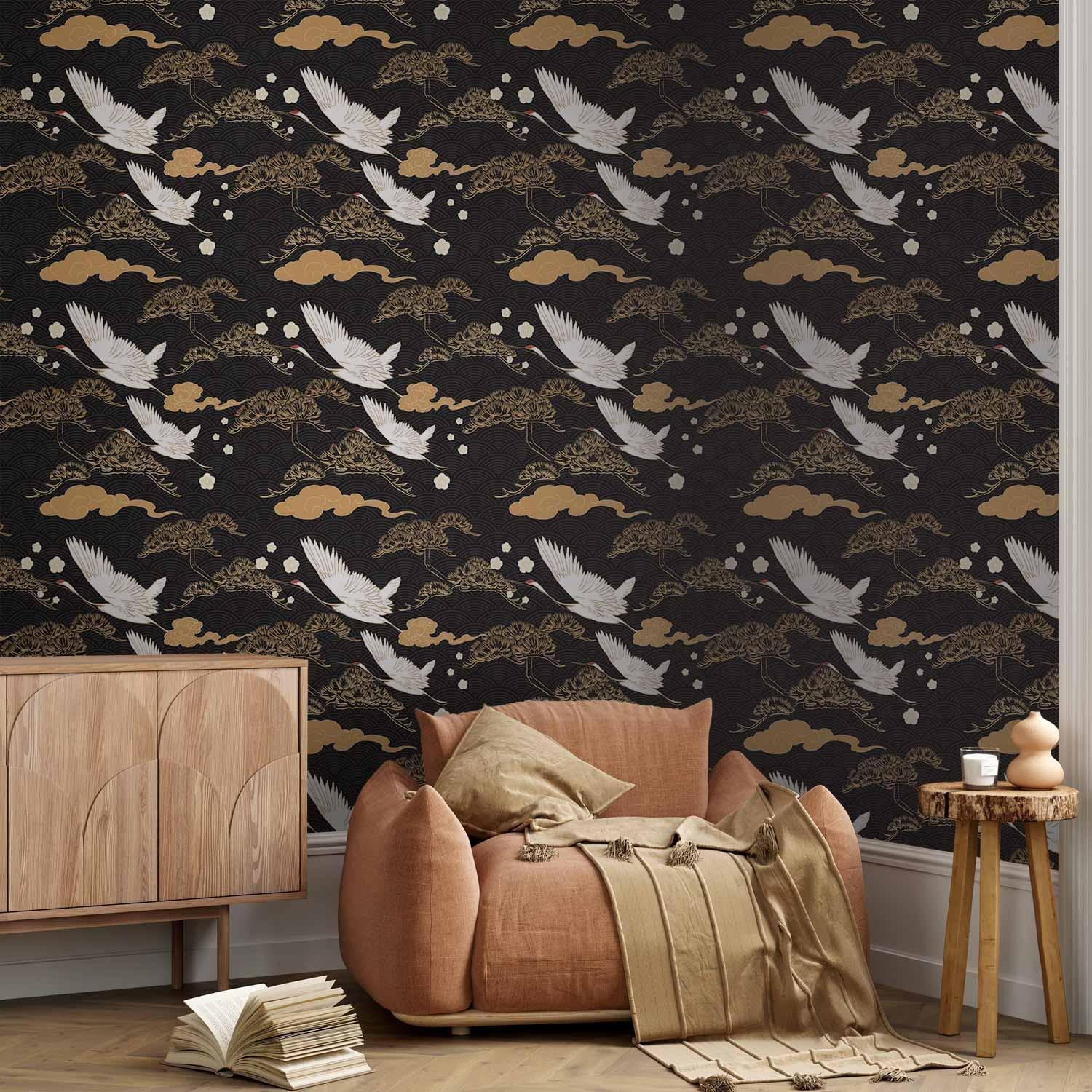 Oriental Impressions Crane Wallpaper