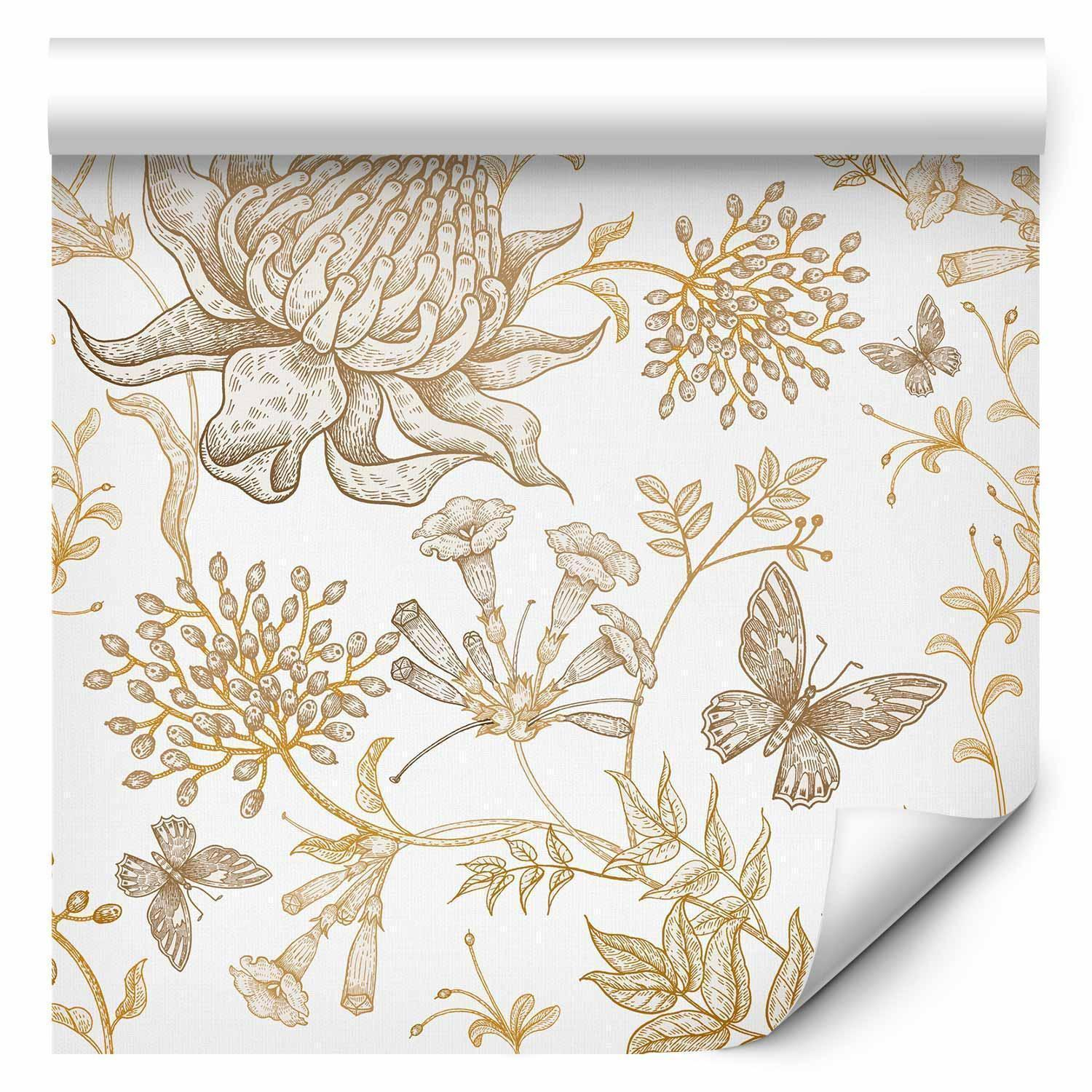 Premium Fade-Resistant Floral Butterfly Wallpaper