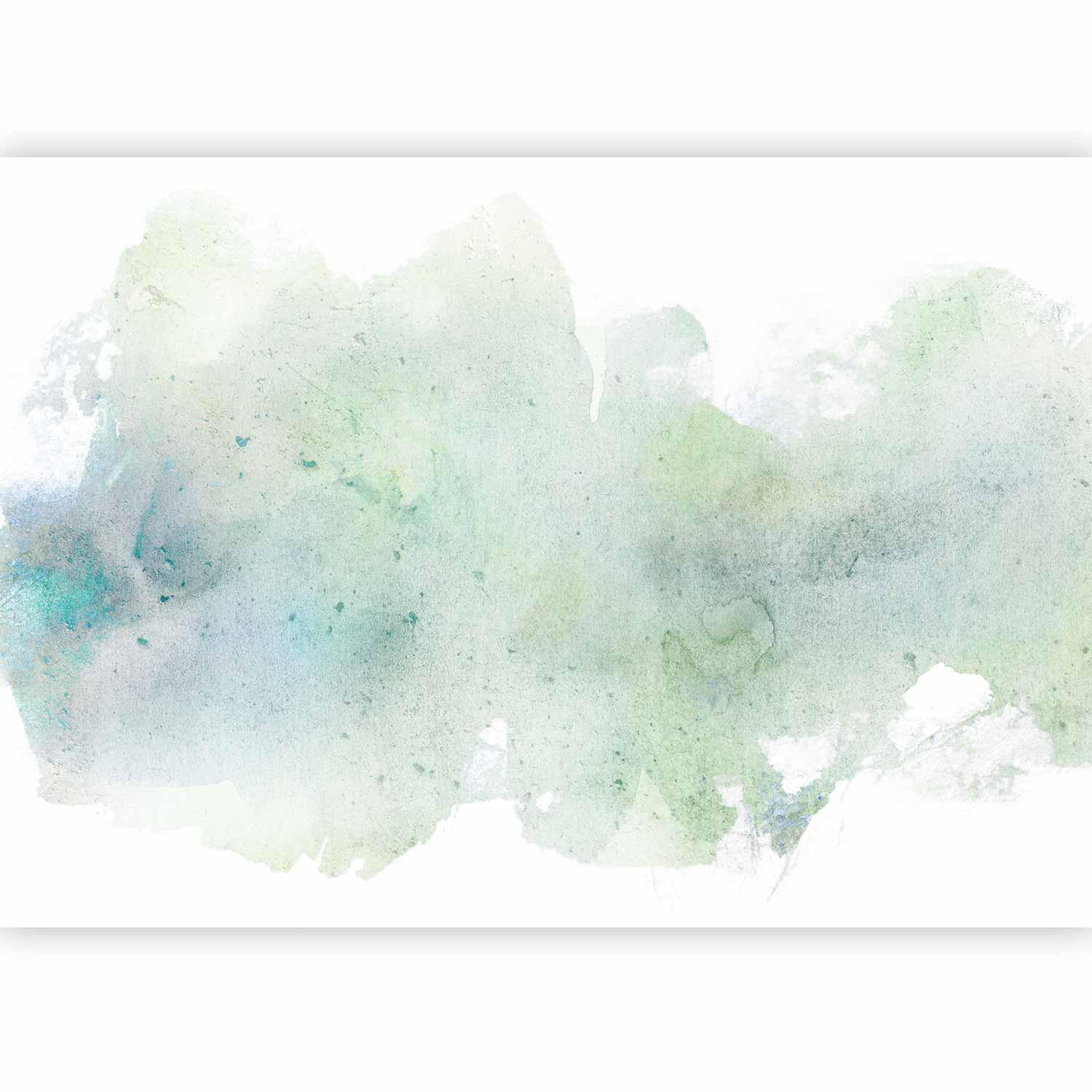 Pastel Mint Wall Mural Wallpaper – Soft Green Minimal Design with 3D Effect Illusion