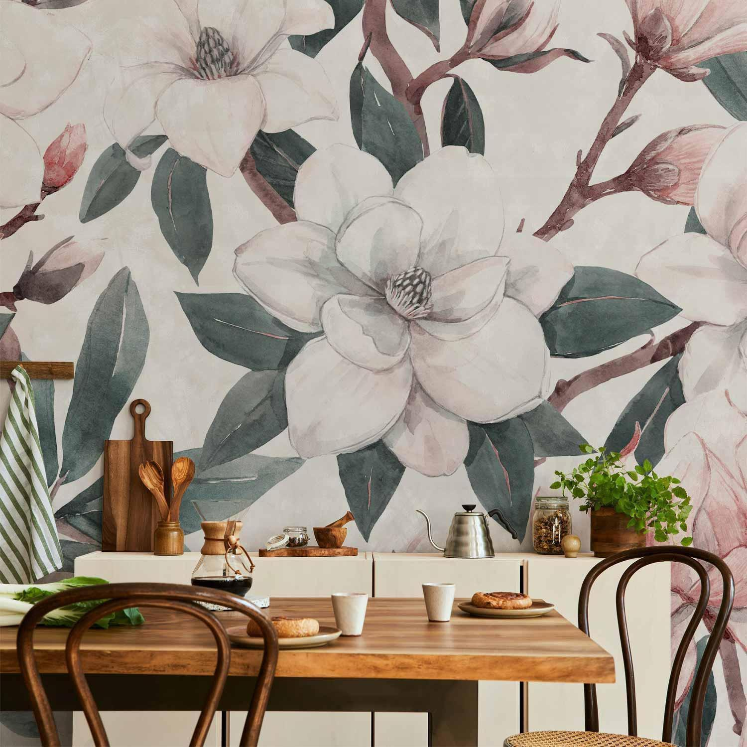Carta da parati - Watercolor Magnolias - Second Variant