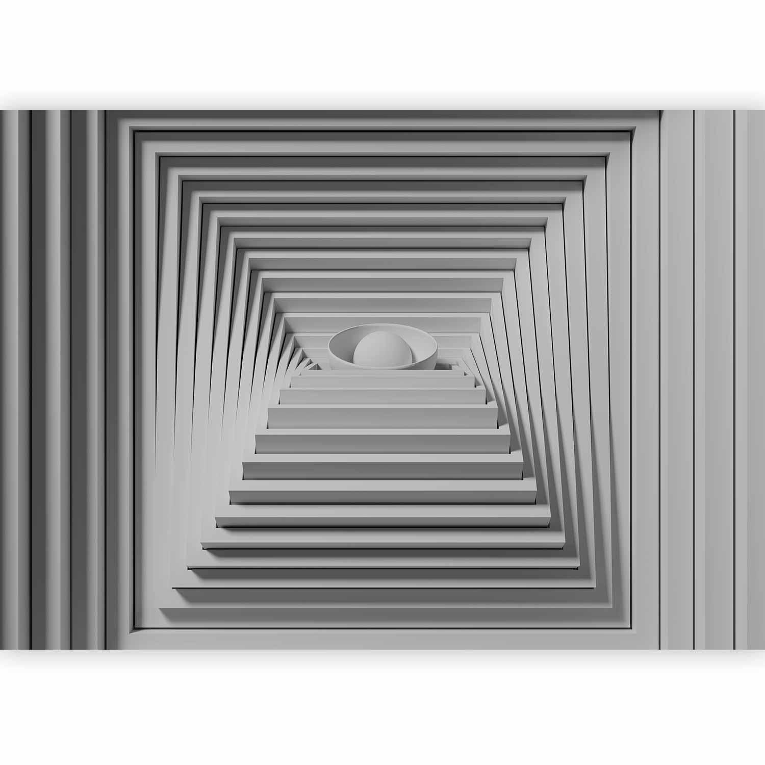 Quadrangle Depth Wall Mural Wallpaper – Geometric Pattern Design with 3D Effect Illusion