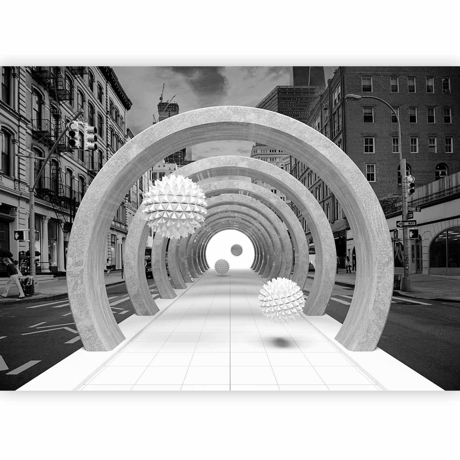 Portal Wall Mural Wallpaper – Architectural Illusion with 3D Spatial Depth