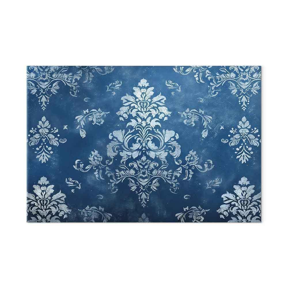 Quadro - Retro Ornament Decorative Motif in Worn Blues