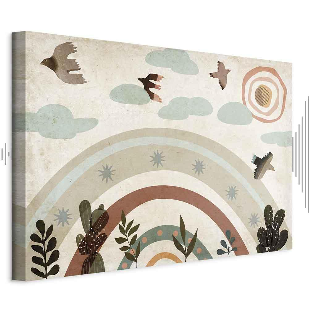 Rainbow and Sun Above Canvas Art Print