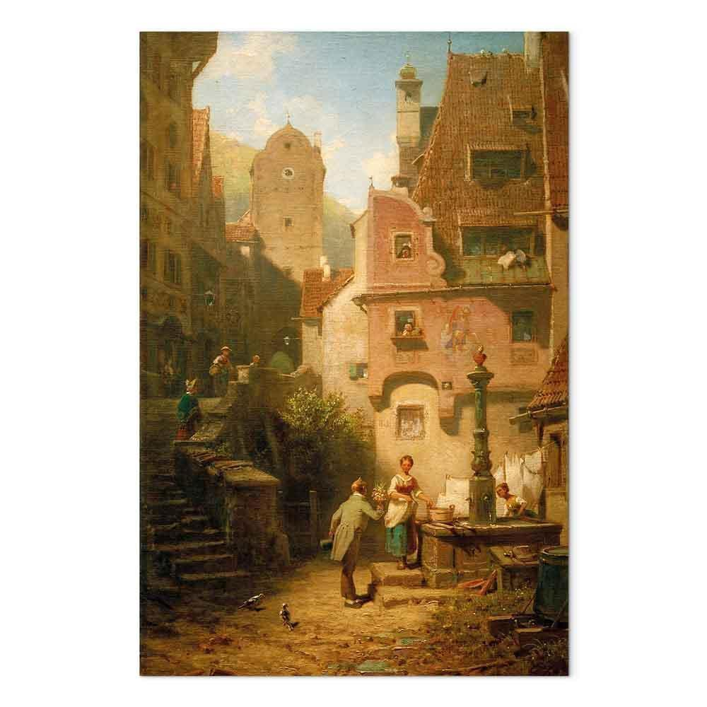 Quadro - Well-Wisher Presenting Flowers (Carl Spitzweg)