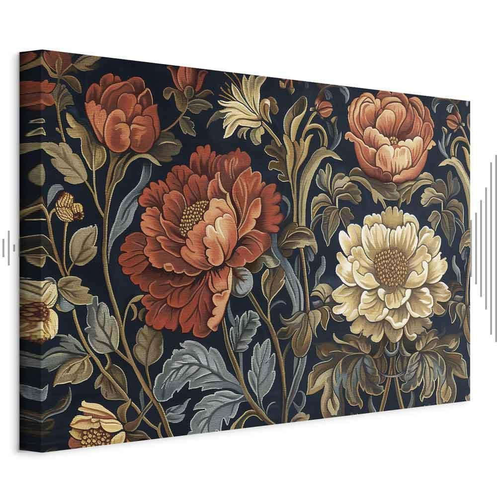 Quadro - Tapestry Large Flowers Retro Floral Motif in Kilim Style