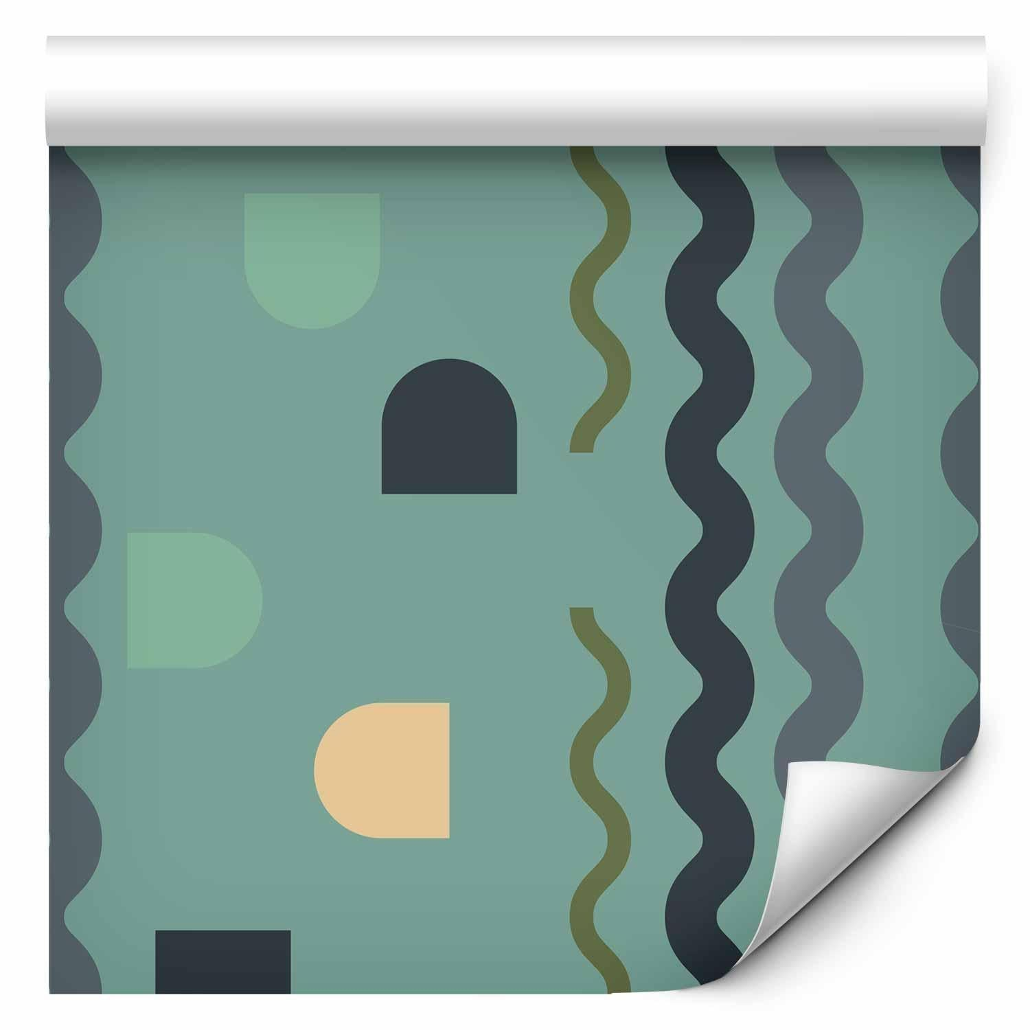 Premium Fade-Resistant Mint Wave Wallpaper