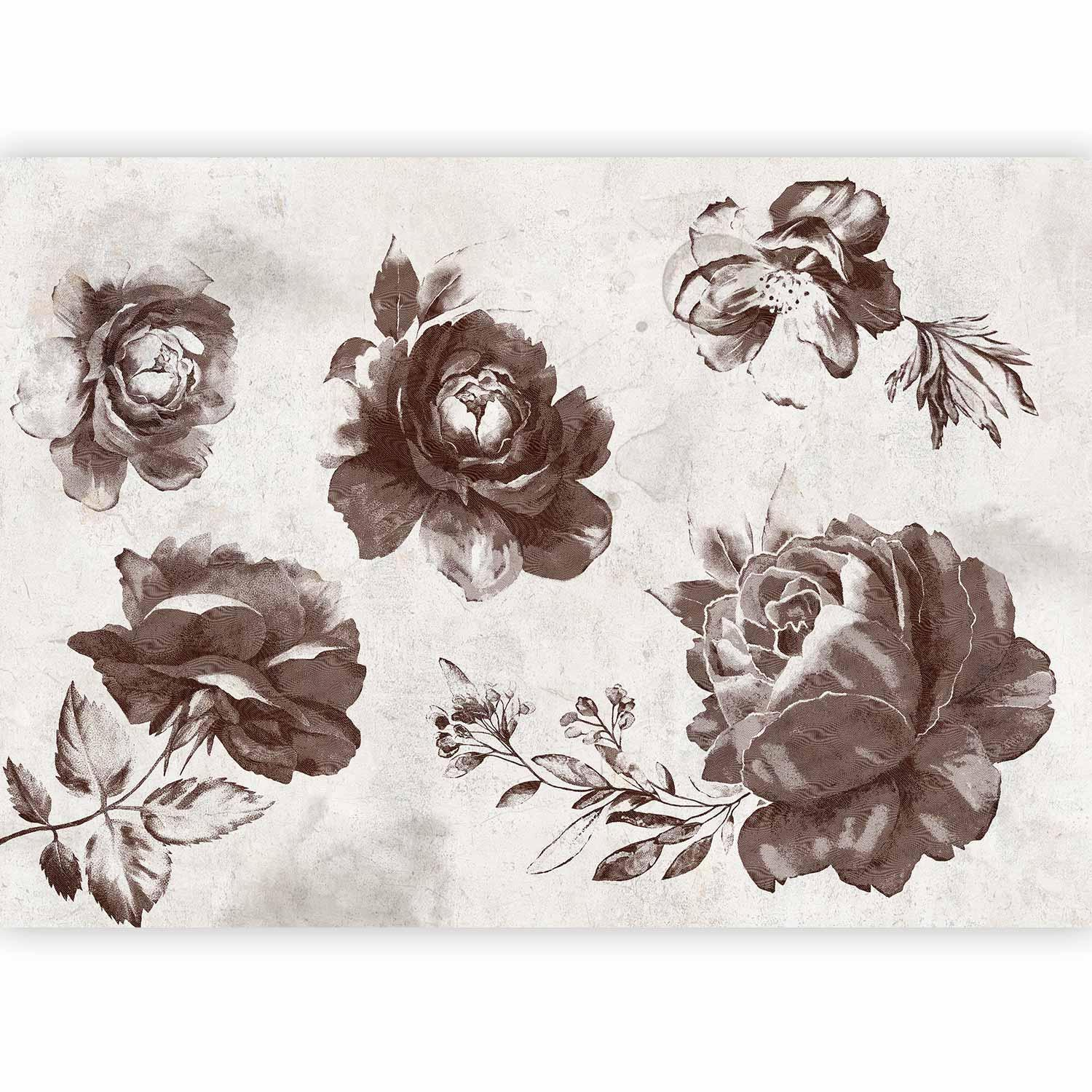 Large Floral Wall Mural Wallpaper – Minimal Garden Design with 3D Effect Illusion