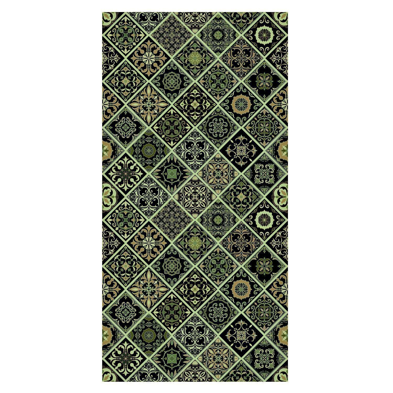 Premium Fade-Resistant Olive Mosaic Wallpaper