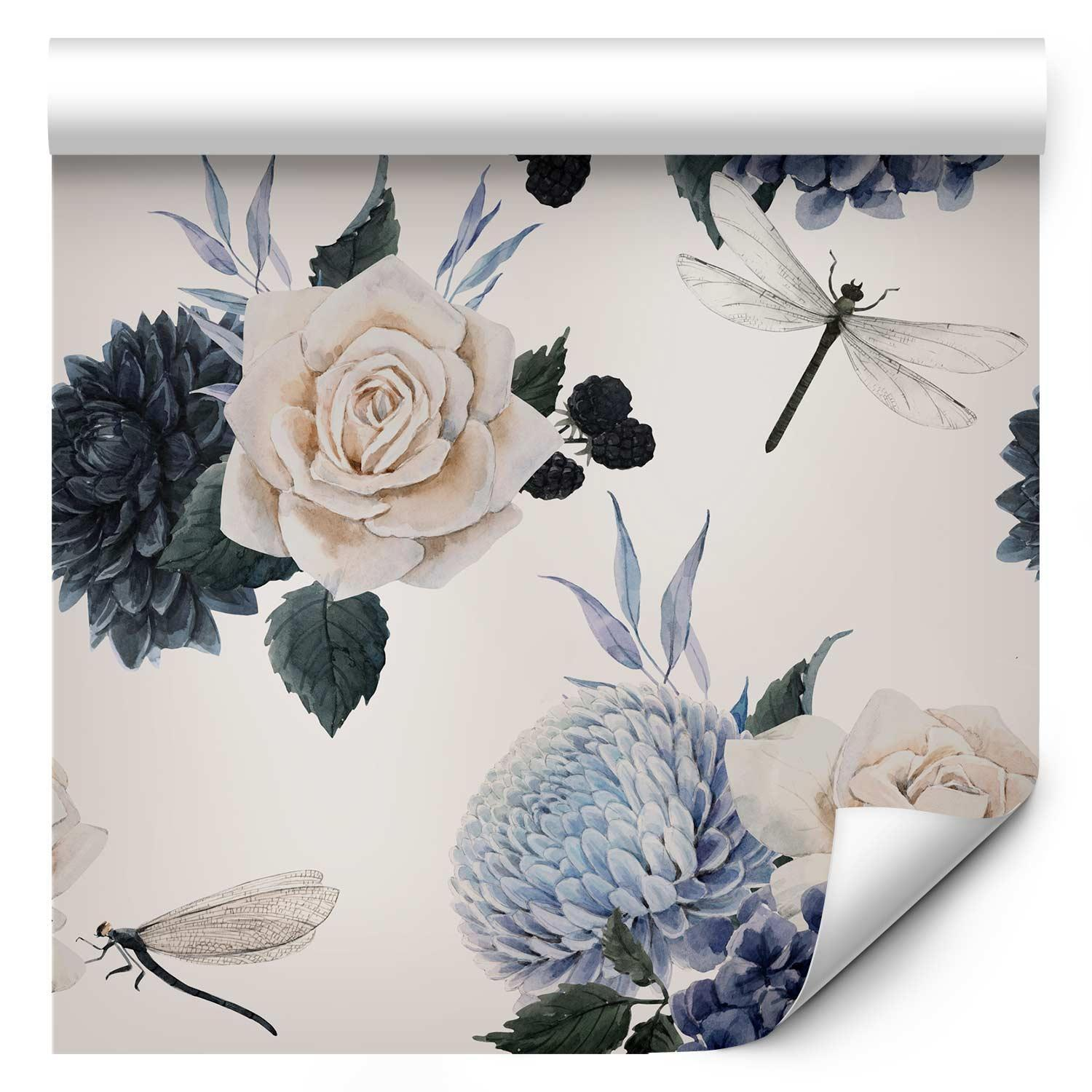 Premium Fade-Resistant Roses and Hydrangeas Wallpaper
