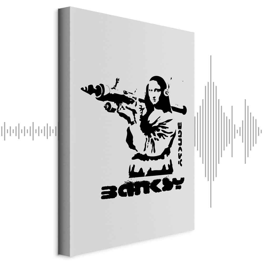 Quadro - Contrast Duel (1-part) - Banksy on Mural with Mona Lisa