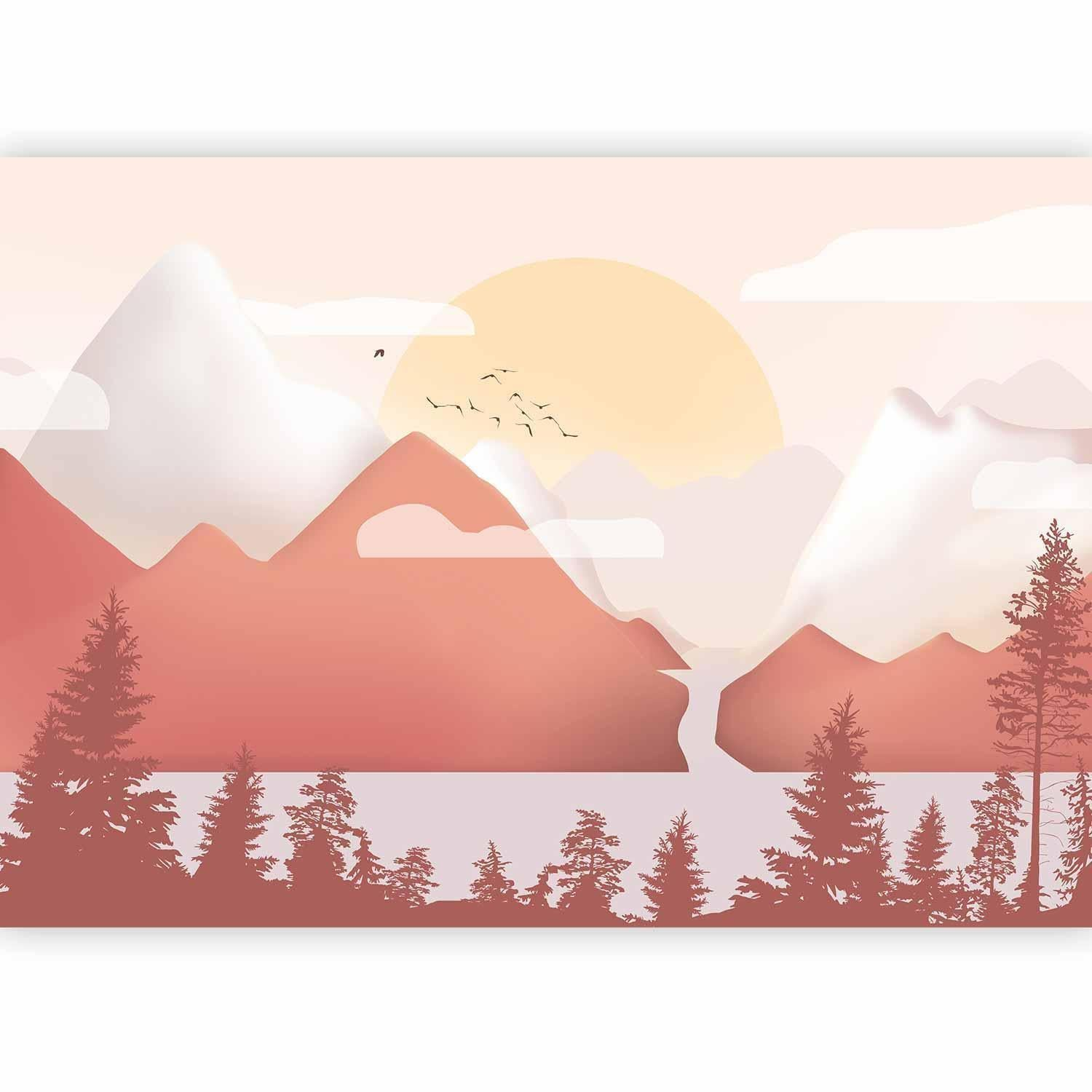 Landscape at Sunset Wall Mural – 3D Effect and UV Protection