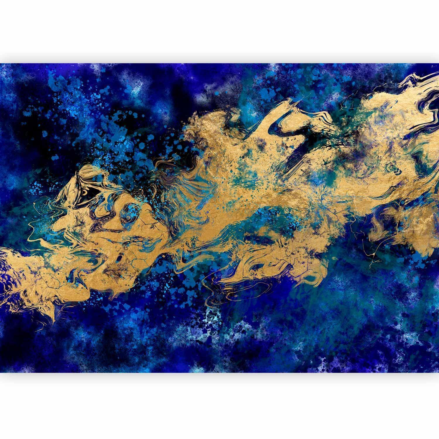 Gorgeous Blue Wall Mural Wallpaper – Layered Blue Pattern with 3D Effect Illusion