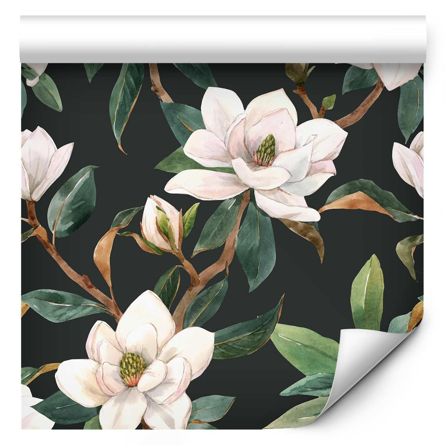 Premium Fade-Resistant White Magnolias Wallpaper