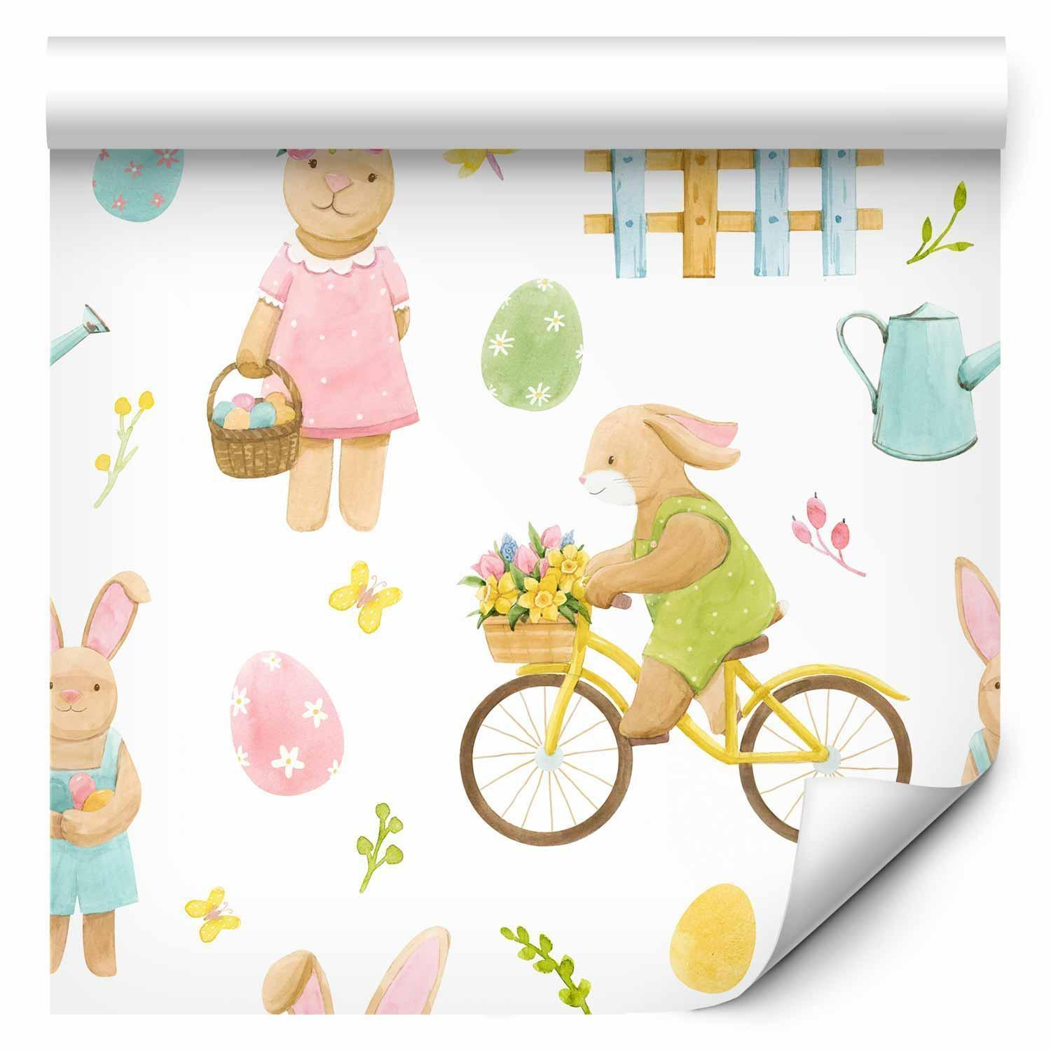Premium Fade-Resistant Bunny Idyll Wallpaper