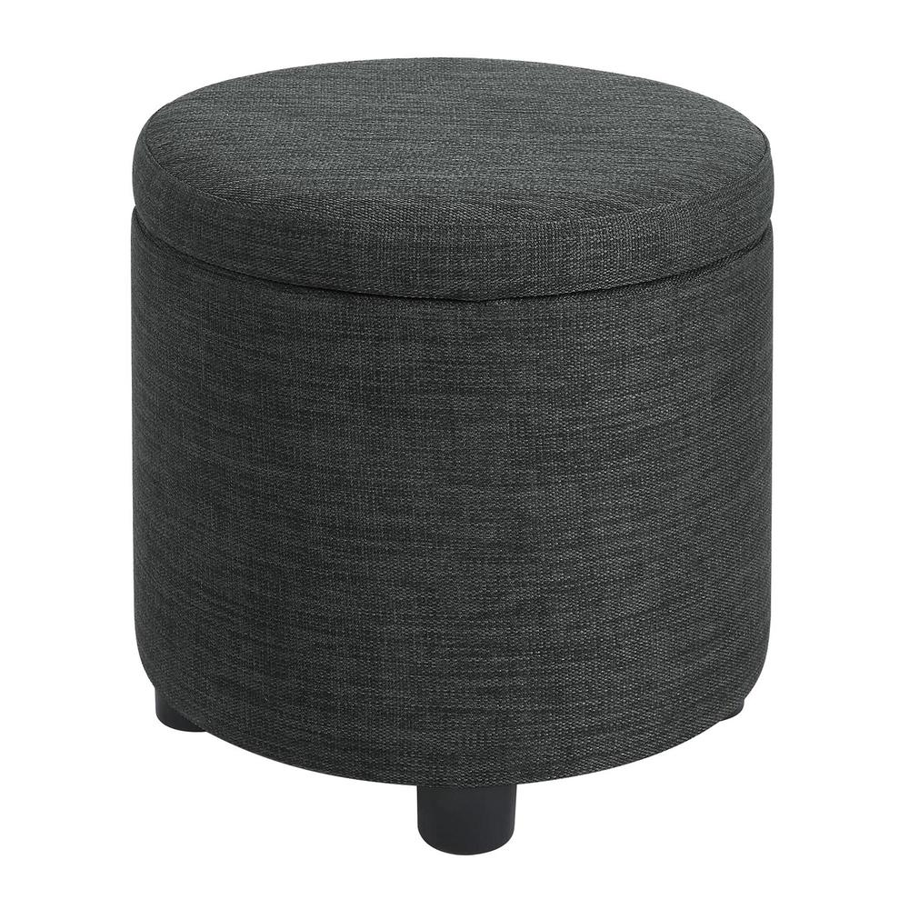 Designs 4 Comfort Round Accent Storage Ottoman with Reversible Tray Lid