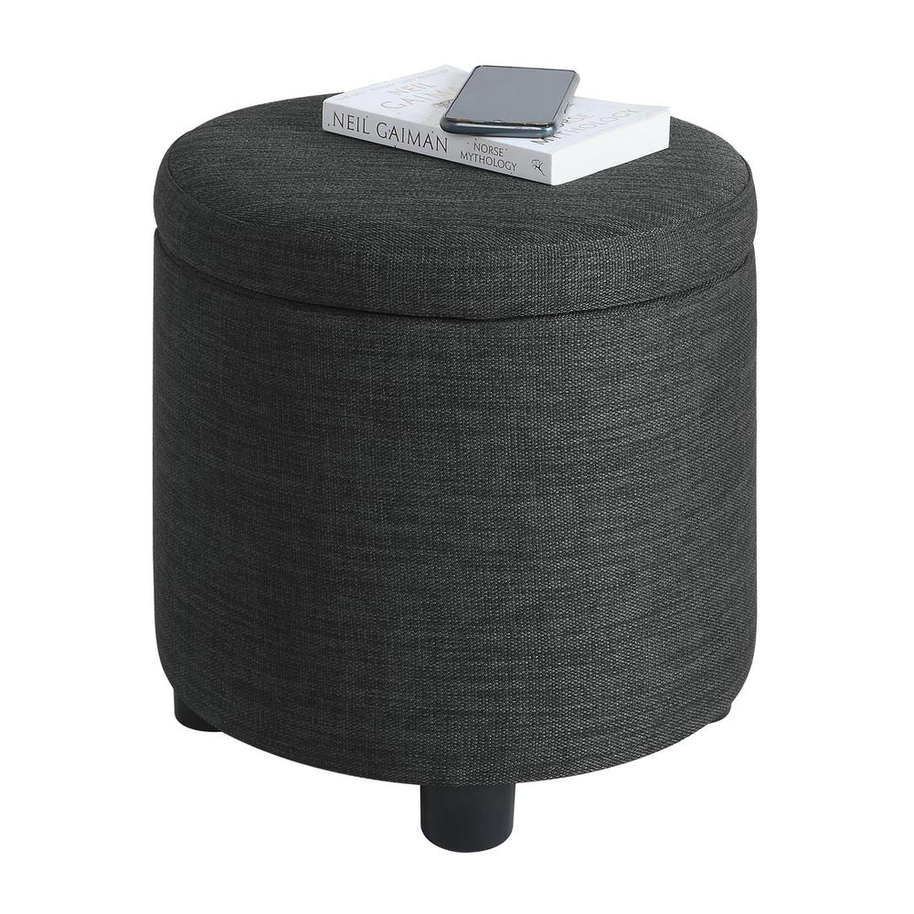 Designs 4 Comfort Round Accent Storage Ottoman with Reversible Tray Lid