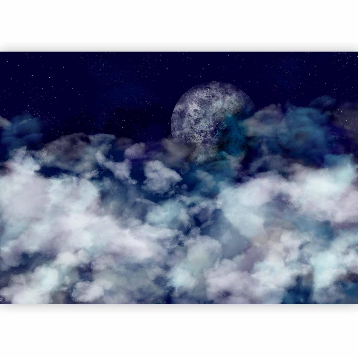 Journey to the Moon Wall Mural Wallpaper – Space-Inspired Design with 3D Effect Illusion