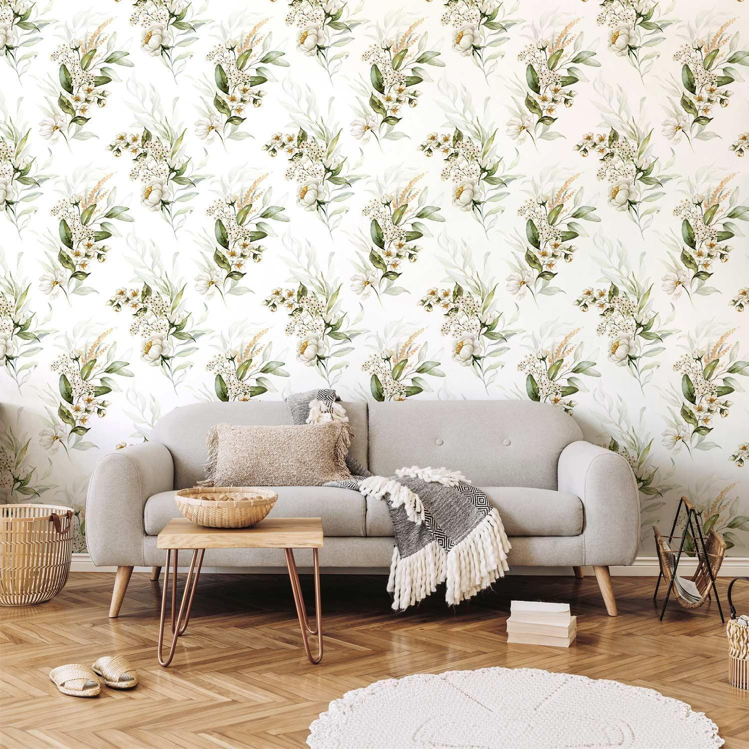 Premium Fade-Resistant Flowery Dress Wallpaper