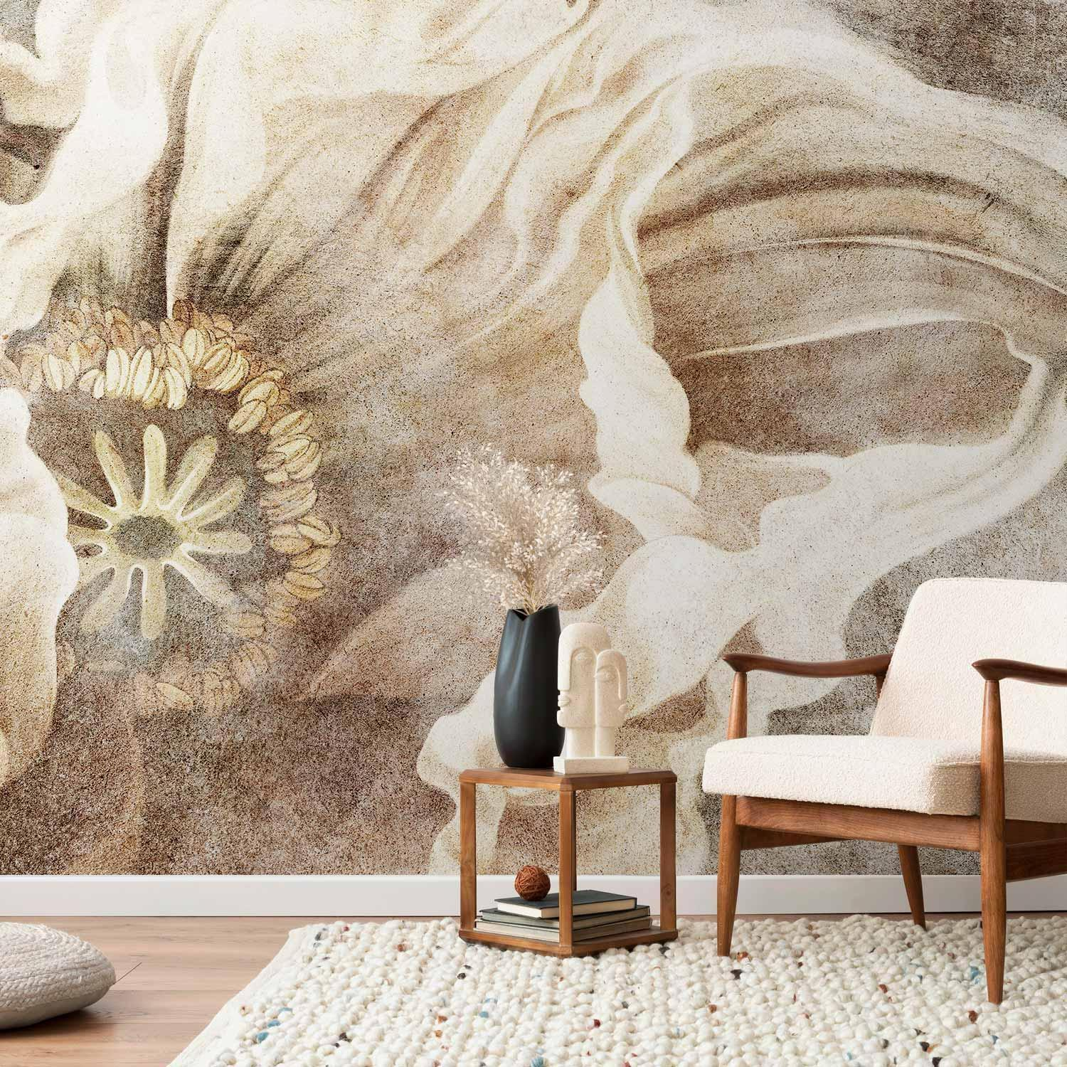 Magic Flower Wall Mural Wallpaper – Oversized Single Bloom with 3D Dimensional Effect