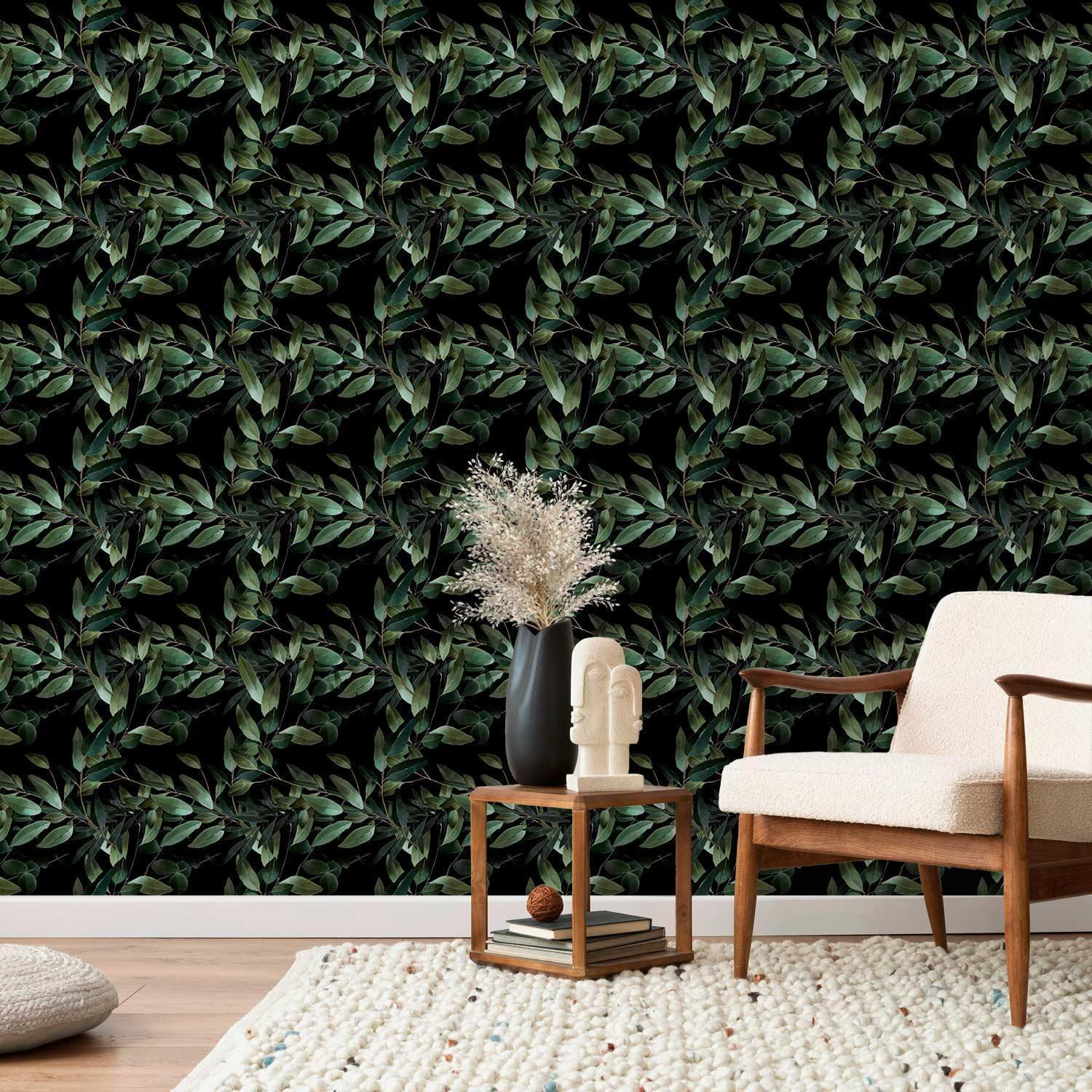 Premium Fade-Resistant Winged Green Wallpaper
