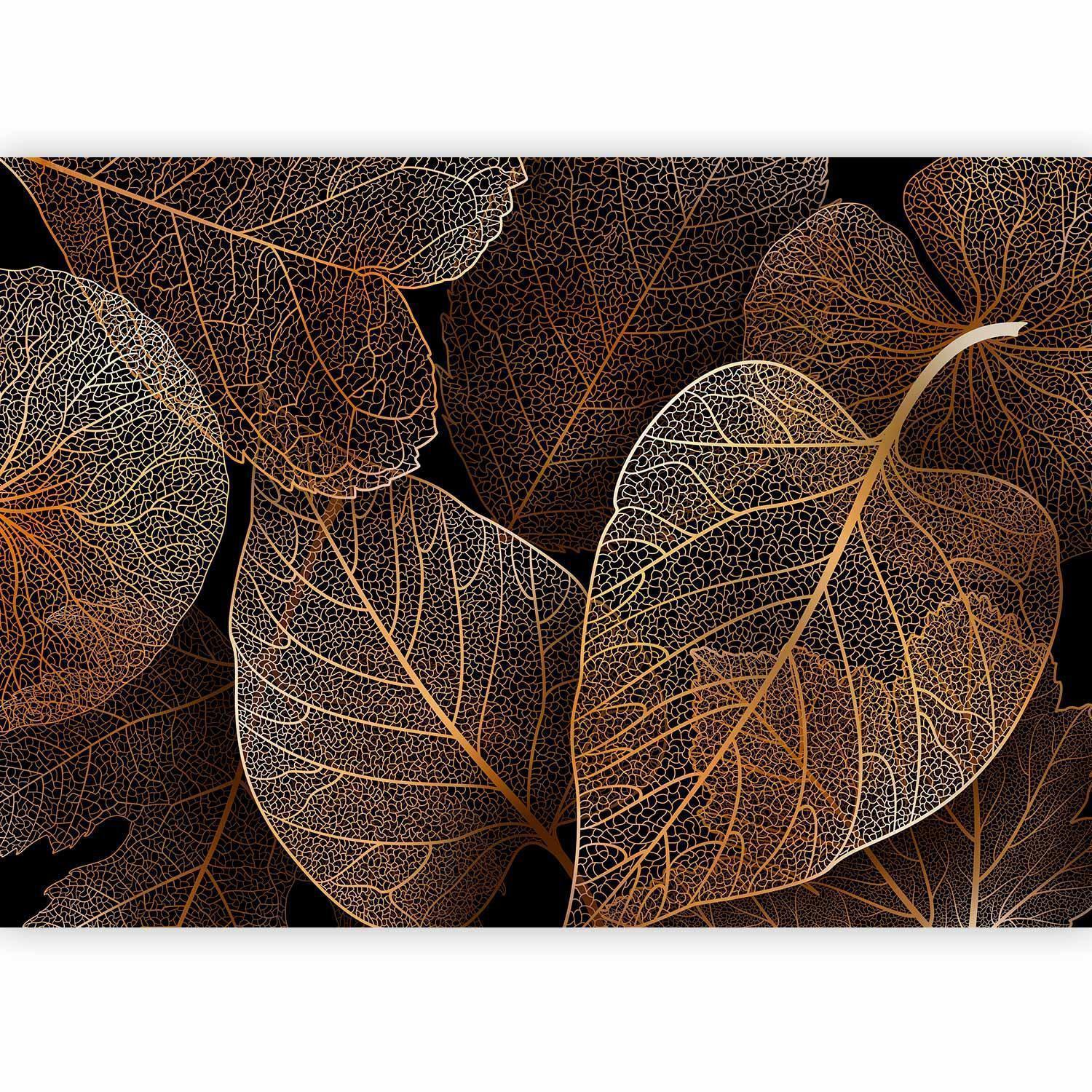 Botanical Leaf Wall Mural Wallpaper – Oversized Foliage Design with 3D Effect Illusion