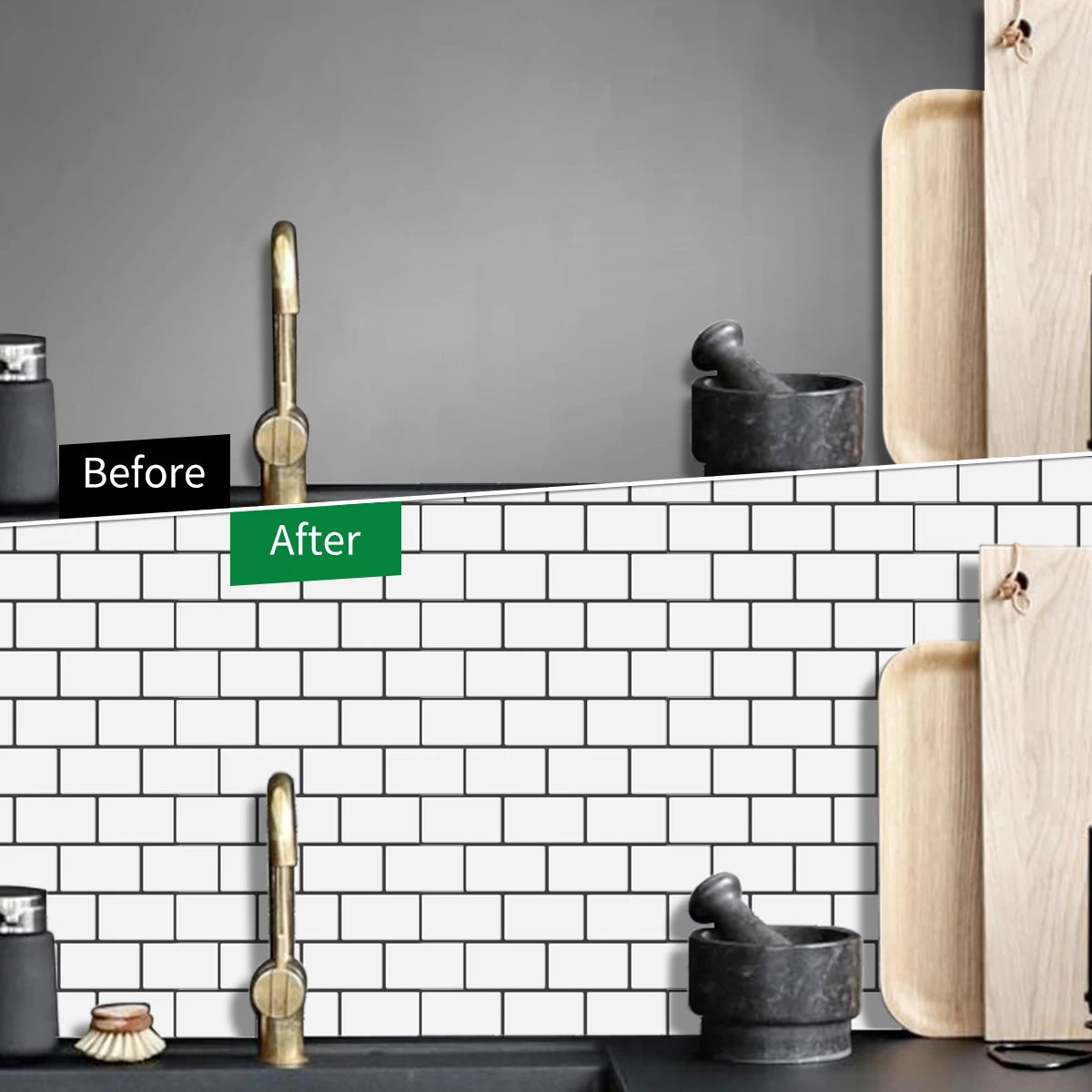 Heat-Resistant 3D Subway Brick Peel and Stick Kitchen Backsplash Tile Stickers