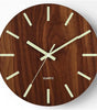 12" Luminous Wooden Wall Clock – Silent Non-Ticking Quartz, Large Numbers & Hands, Easy to Read Day & Night