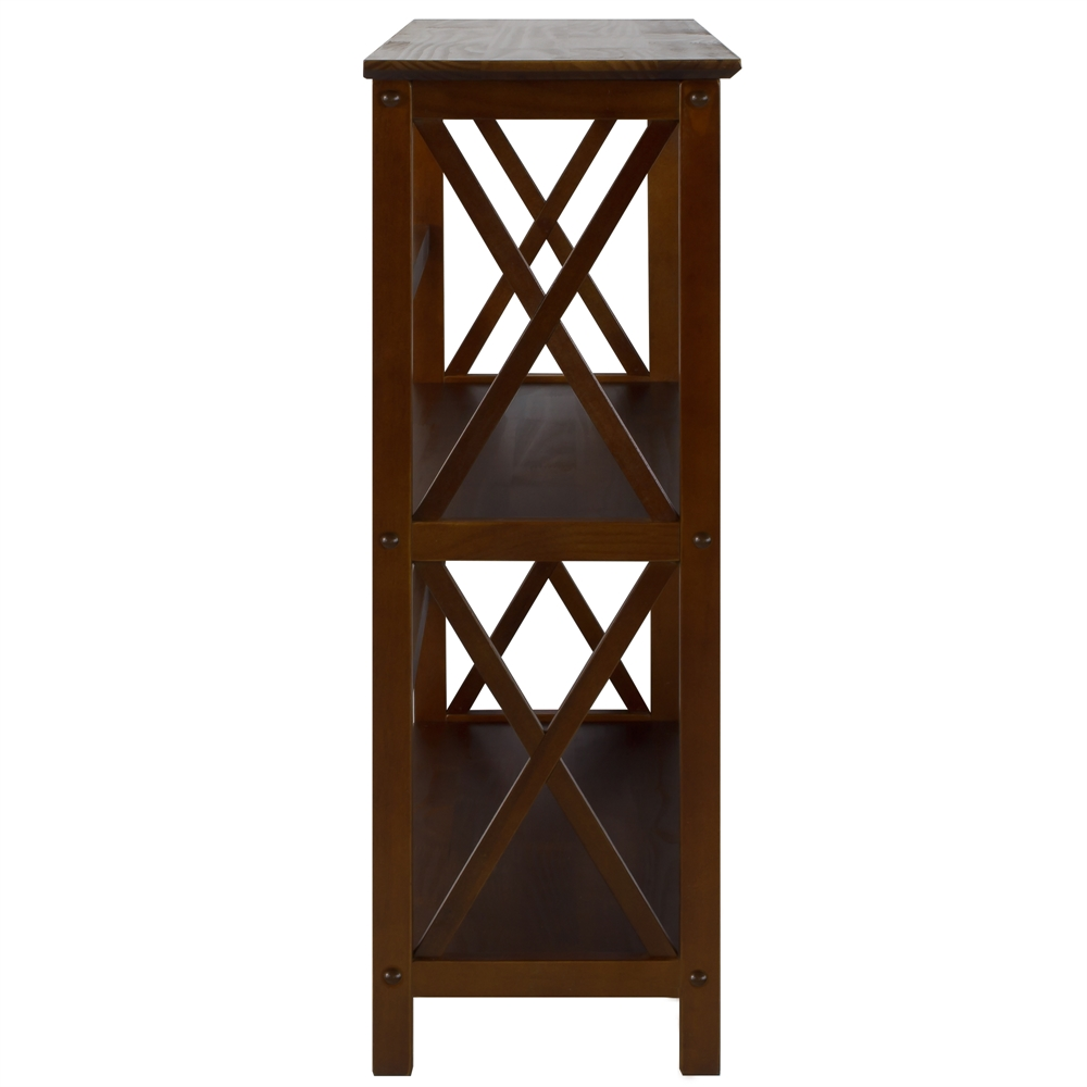 Montego 3-Shelf Bookcase-Walnut