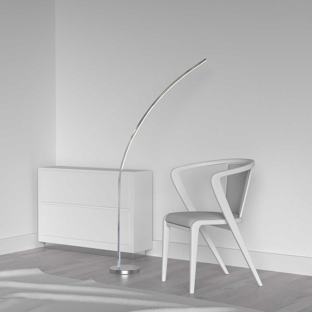 Dainolite Gentle Bend LED Floor Lamp – Polished Chrome, 22W Dimmable