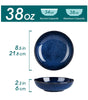 Vancasso Stern 4-Piece Large Pasta Bowls – 38 oz Ceramic Wide Bowls for Soup, Pasta, Salad & Cereal | Microwave Safe, Durable Stoneware Kitchenware