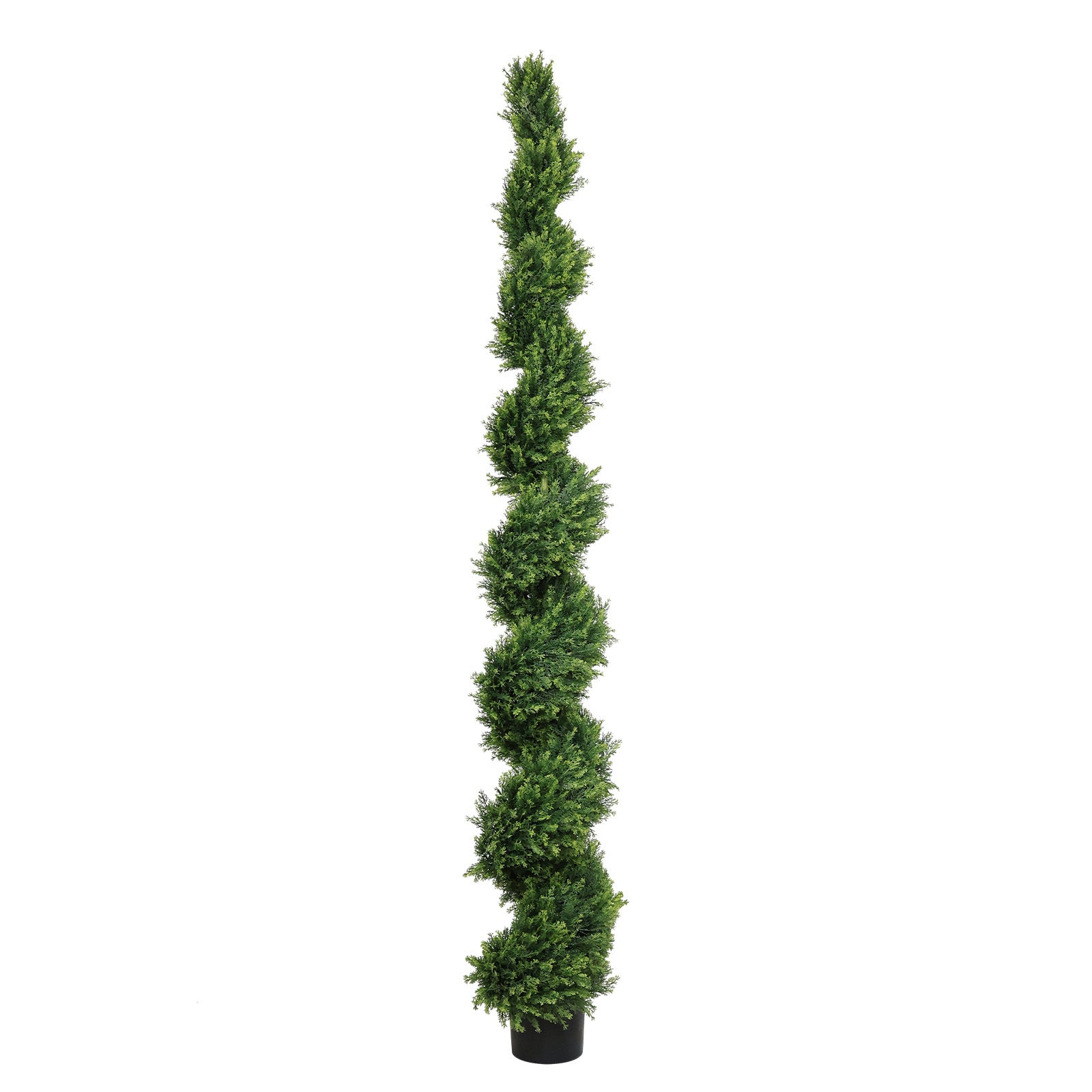 7FT Tall Artificial Two-Tone Cypress Pine Tree – Realistic Lifelike Faux Greenery with Natural Dual Color Leaves for Indoor Outdoor Home Office Decoration, Potted Fake Tree, 1pc/set