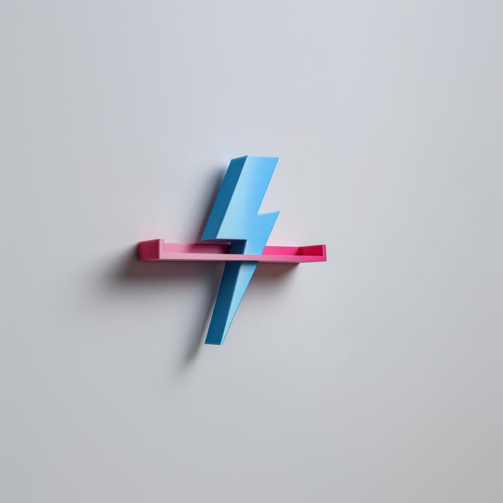 3D Printed Lightning Bolt Wall Shelf – Modern Floating Shelf for Small Decor and Everyday Essentials