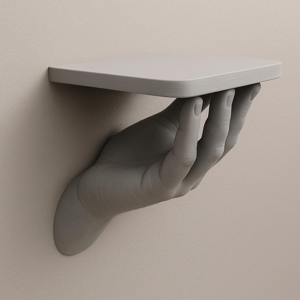 Hand Wall Shelf | 3D Printed Floating Shelf | Surreal Art Shelf | Minimalist Sculpture Decor | Unique Wall Storage | Modern Design Gift