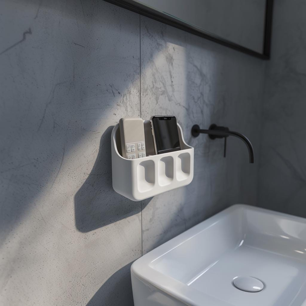 3D Printed Wall Organizer Shelf – Minimalist Wall Caddy for Phones, Remotes, and Everyday Essentials