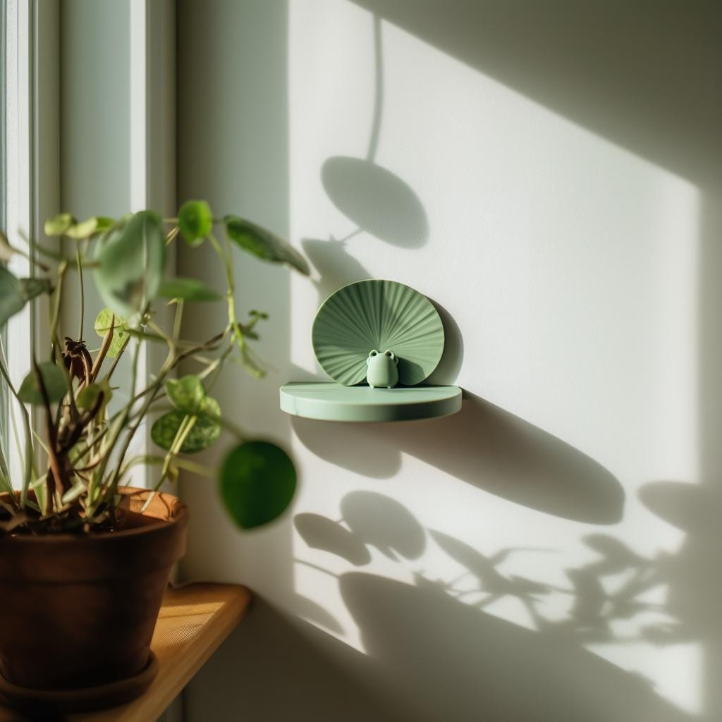 3D Printed Frog Wall Shelf – Nature-Inspired Floating Shelf for Small Decor