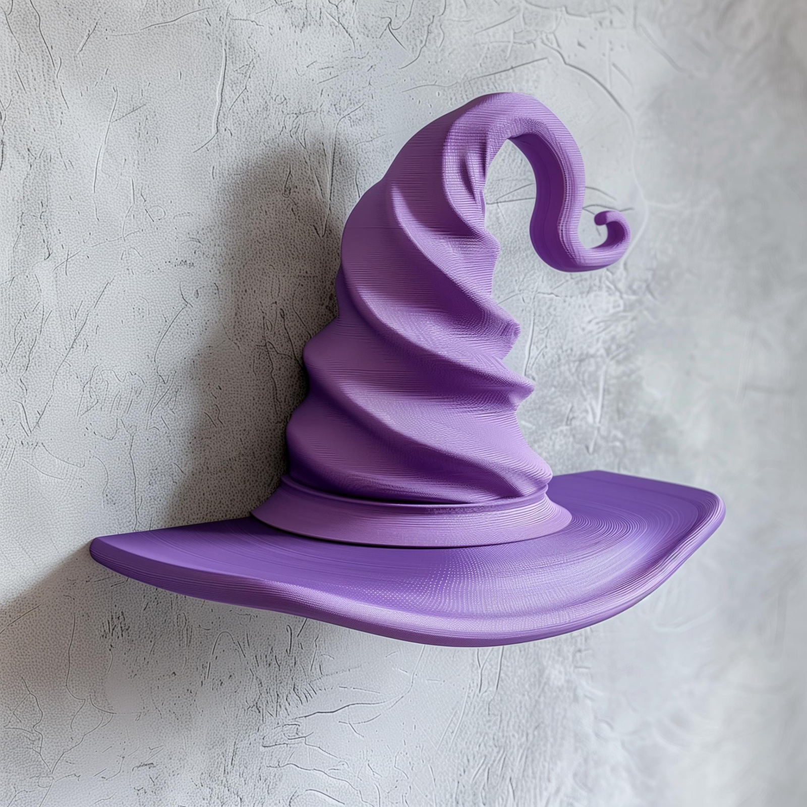 3D Printed Wizard Hat Wall Shelf | Magical Floating Witch Hat Decor | Unique 3D Printed Wall Art Accent for Contemporary Homes and Offices