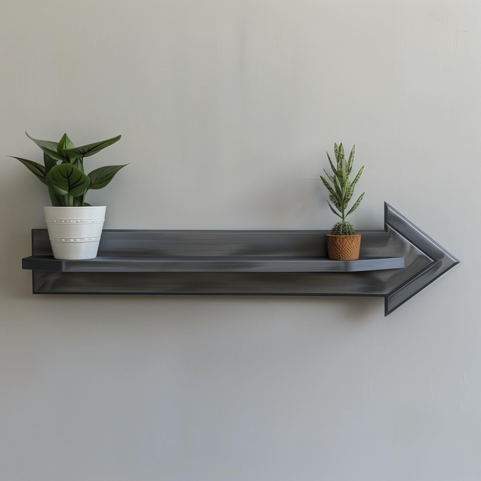 3D Printed Arrow Wall Shelf | Modern Directional Floating Shelf | Unique Minimalist Wall Decor Accent for Stylish Contemporary Interiors