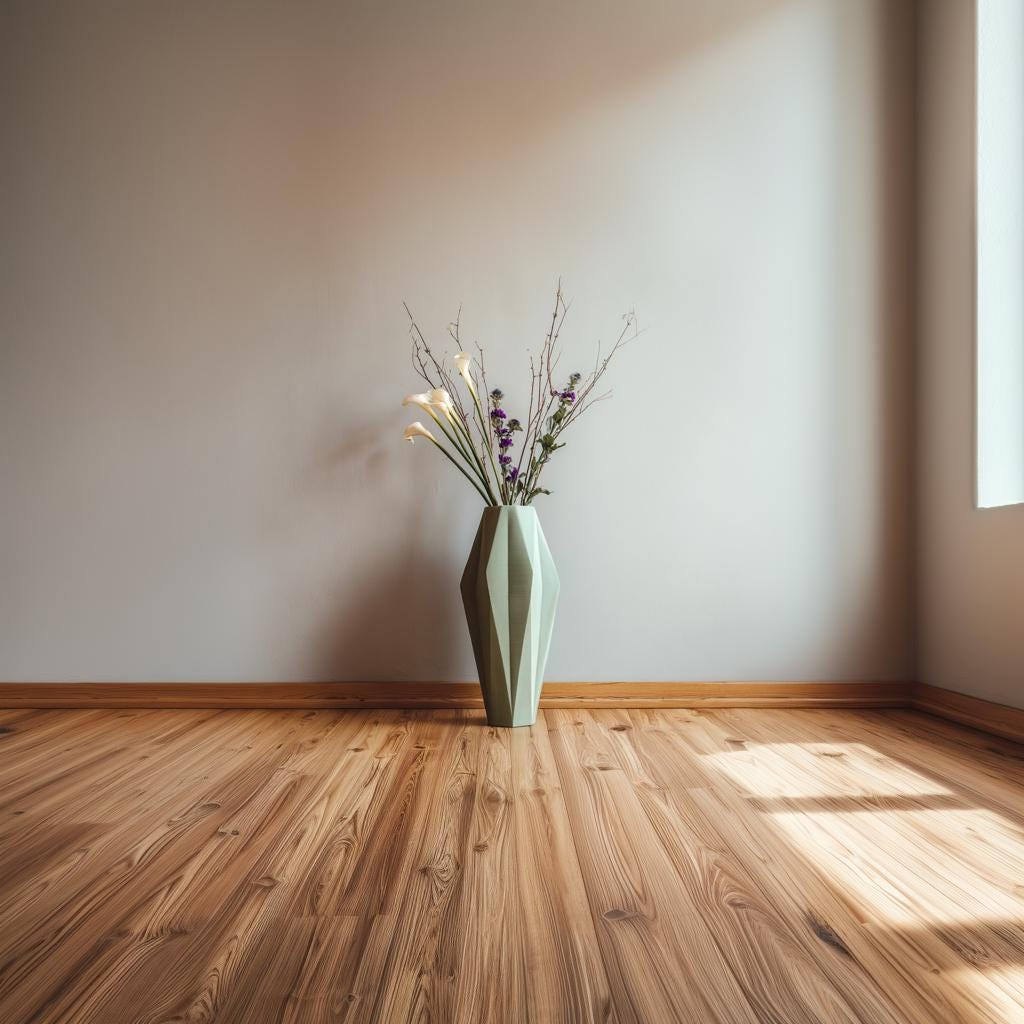 Geometric 3D Printed Vase – Modern Faceted Tall Vase for Minimalist Home Decor