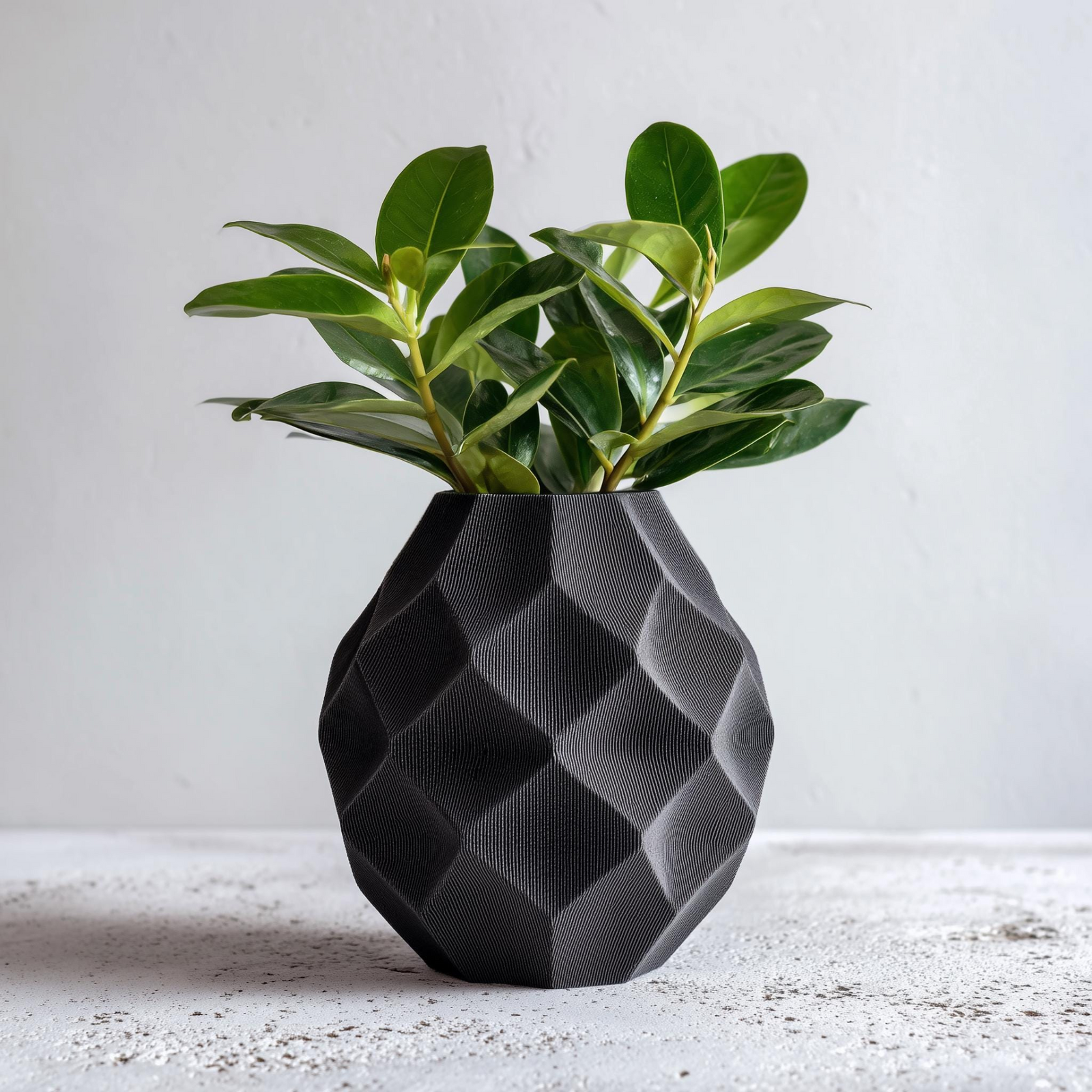 Geometric 3D Printed Vase | Dried Flowers | Modern Faceted Planter | Minimalist Home Decor