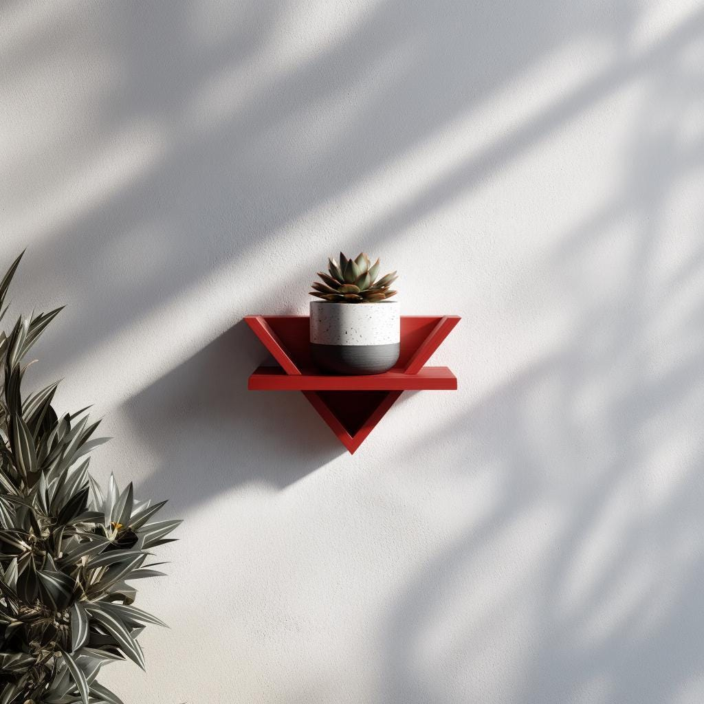 3D Printed Triangle Wall Shelf – Geometric Floating Display Shelf for Modern Decor