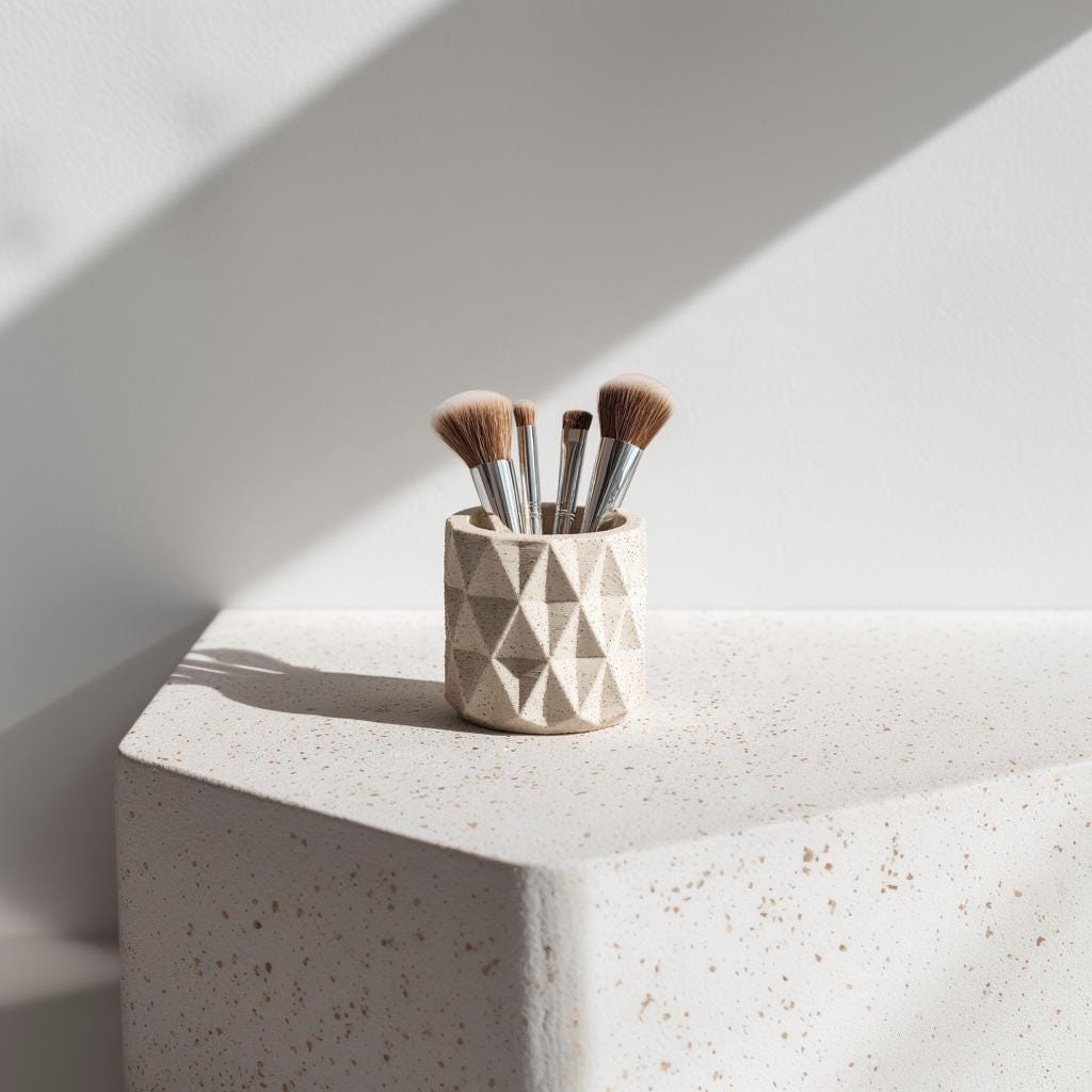 3D Printed Geometric Holder – Modern Makeup Brush Holder, Pen Organizer & Minimalist Vase
