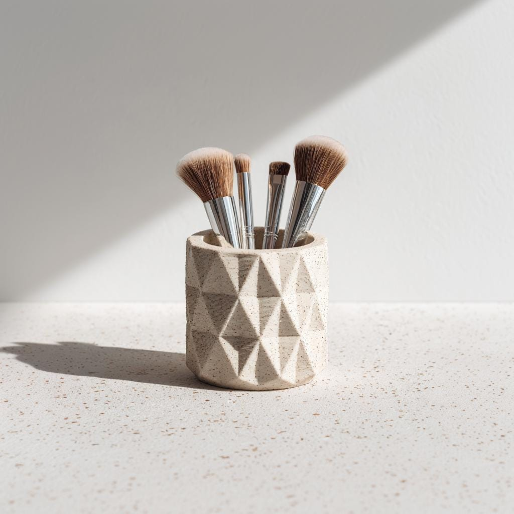 3D Printed Geometric Holder – Modern Makeup Brush Holder, Pen Organizer & Minimalist Vase