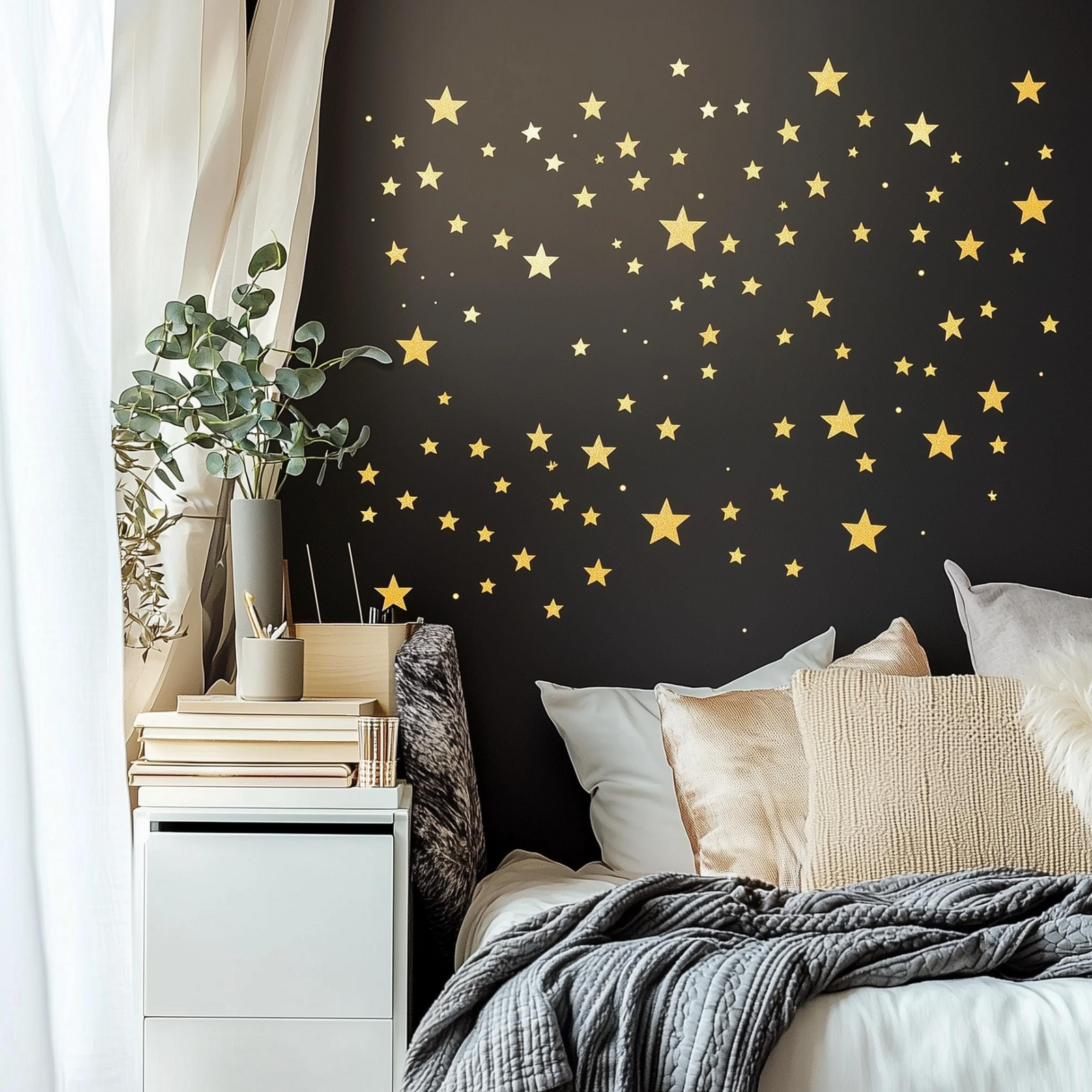 300 Sparkles and Stars Wall Decals – Peel and Stick Celestial Vinyl Stickers for Nursery and Kids’ Room Decor