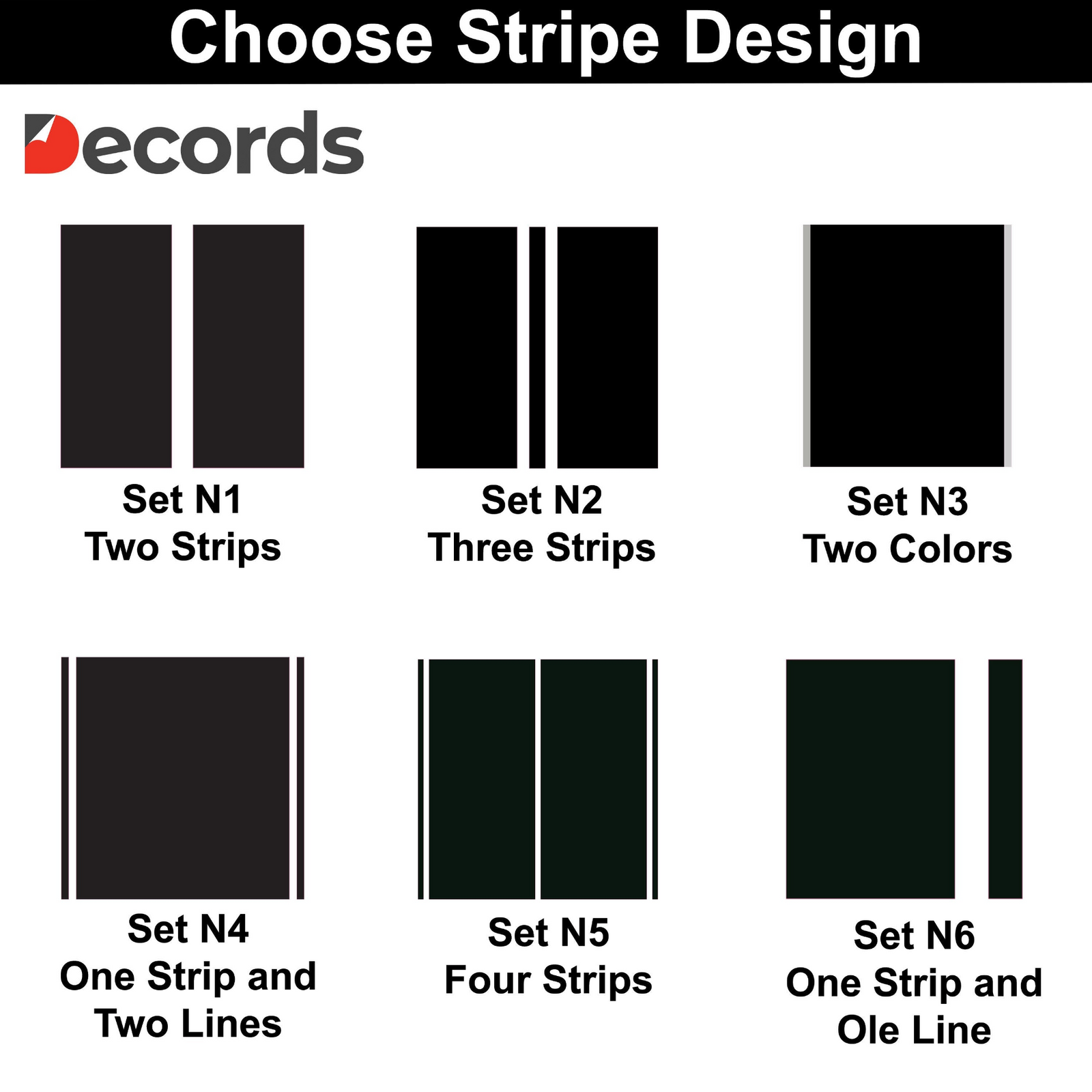 Racing Stripes Car Stickers - Auto Vinyl Decals RT