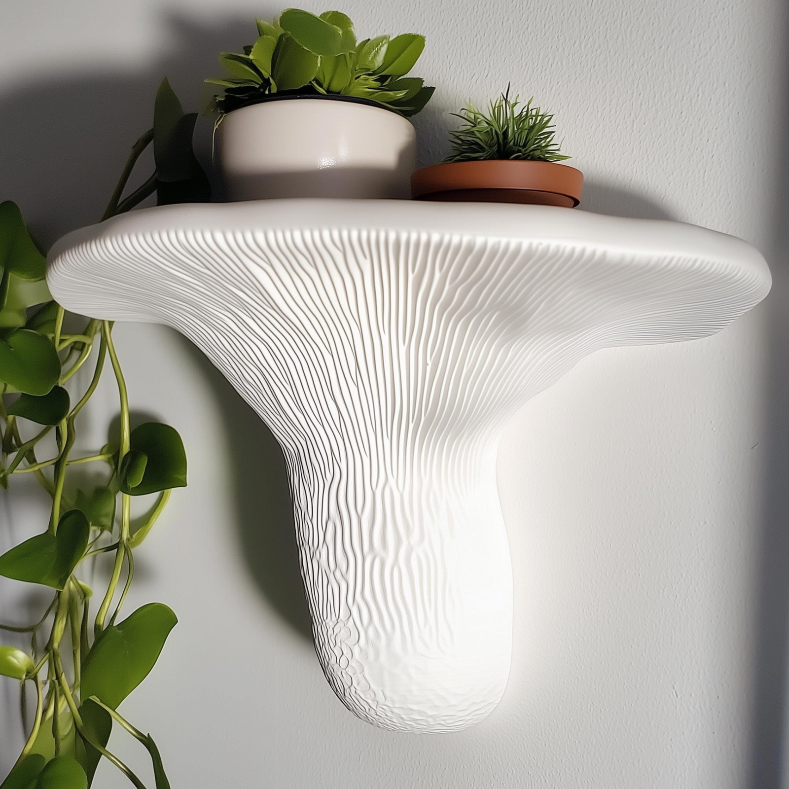 3D Printed Artist’s Conk Mushroom Wall Shelf – Sculptural Floating Decor
