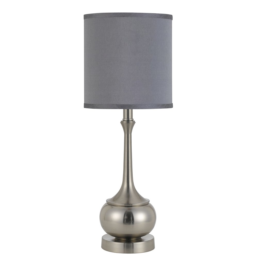 Tapron 100W Brushed Steel Metal Accent Table Lamp with Uno Shade – 24.5"