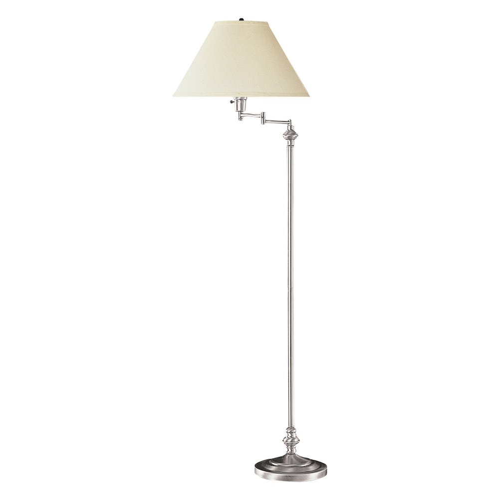 150W 3-Way Swing Arm Floor Lamp – Brushed Steel